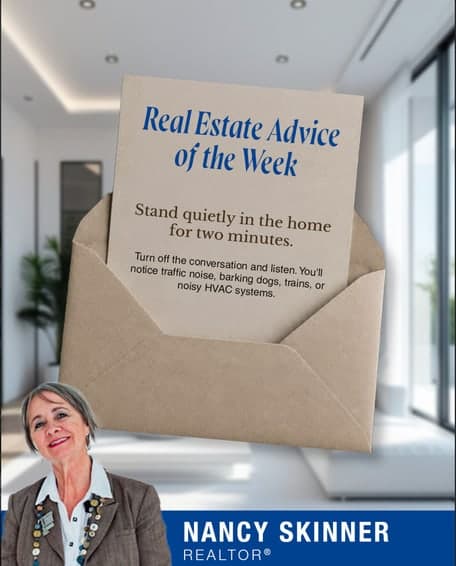 Real Estate Advice of the Week post designed for Nancy Skinner