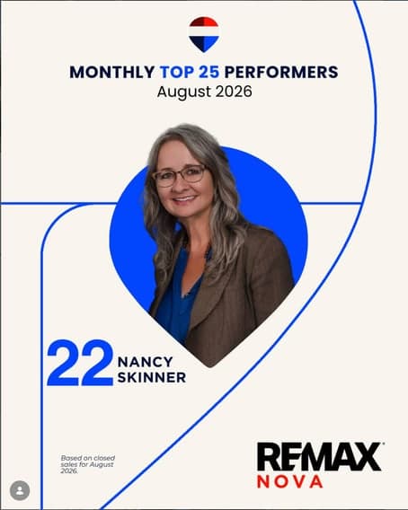 Monthly top performers post designed for Nancy Skinner
